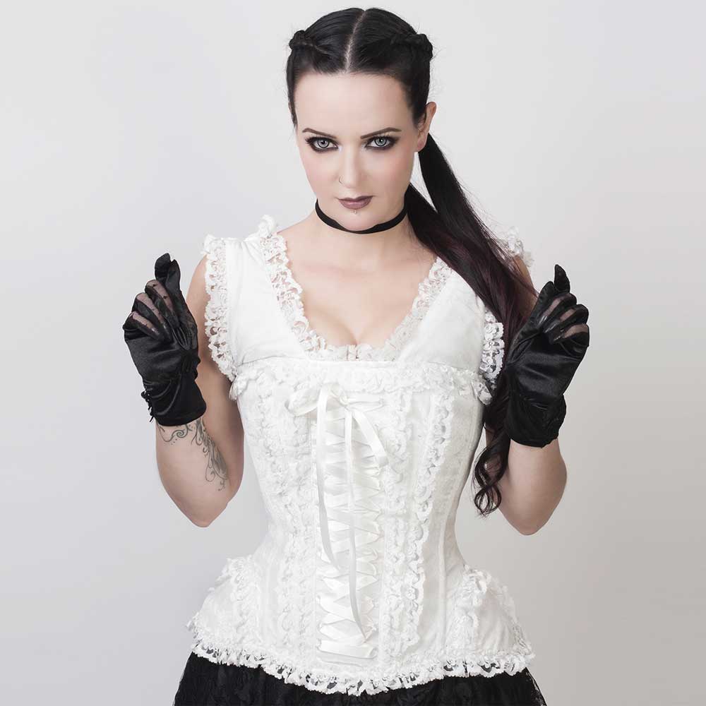 Attitude Corsets - Lahelin Vollbrust Korsett - Weiß